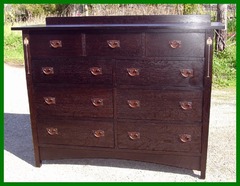 Gustav Stickley Harvey Ellis inspired Custom Tall Inlaid Oak Dresser